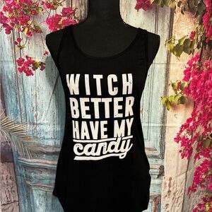 Black Graphic Tank Top